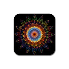 Colorful Prismatic Chromatic Rubber Coaster (square)  by Pakrebo