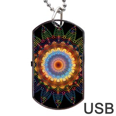 Colorful Prismatic Chromatic Dog Tag Usb Flash (two Sides)