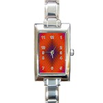 Background Fractals Surreal Design Rectangle Italian Charm Watch Front