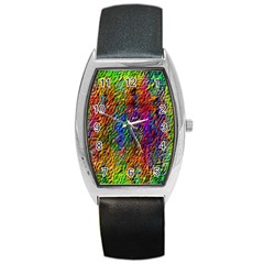 Background Image Ornament Barrel Style Metal Watch by Pakrebo