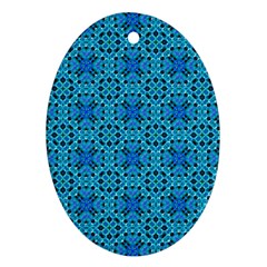 Background Image Tile Pattern Blue Ornament (oval)