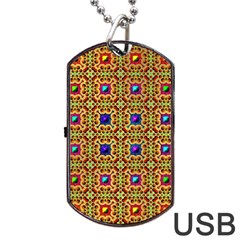 Background Image Tile Pattern Dog Tag USB Flash (One Side)