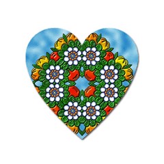 Mandala Background Colorful Pattern Heart Magnet by Pakrebo