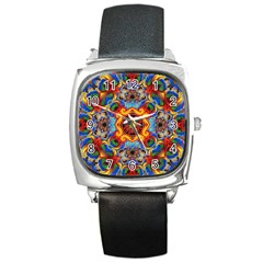 Farbenpracht Kaleidoscope Square Metal Watch