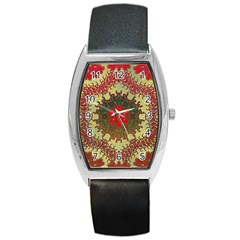 Tile Background Image Color Pattern Barrel Style Metal Watch by Pakrebo