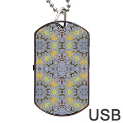 Background Image Decorative Abstract Dog Tag Usb Flash (two Sides)
