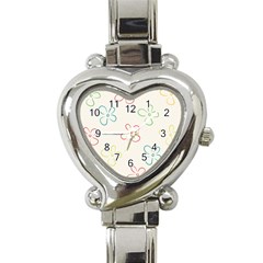 Flower Background Nature Floral Heart Italian Charm Watch by Mariart