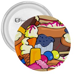 Sweet Dessert Food Muffin Cake 3  Buttons by Alisyart