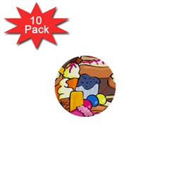 Sweet Dessert Food Muffin Cake 1  Mini Buttons (10 Pack)  by Alisyart