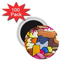 Sweet Dessert Food Muffin Cake 1 75  Magnets (100 Pack) 