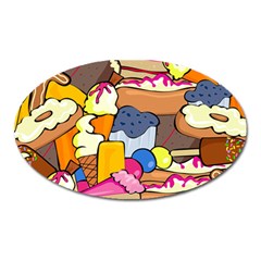 Sweet Dessert Food Muffin Cake Oval Magnet by Alisyart