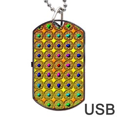 Background  Kaleidoscope Dog Tag Usb Flash (one Side) by Pakrebo