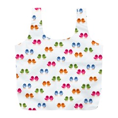 Tweet-hearts Pattern Full Print Recycle Bag (l) by WensdaiAmbrose