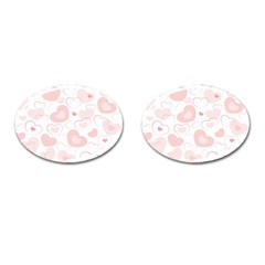 Pastel Pink Hearts Cufflinks (oval)