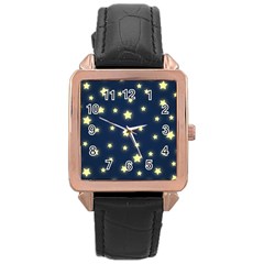 Twinkle Rose Gold Leather Watch  by WensdaiAmbrose