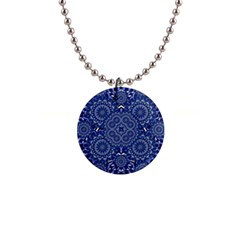 Farbenpracht Kaleidoscope Blue 1  Button Necklace by Pakrebo