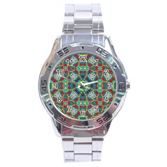 Farbenpracht Kaleidoscope Art Stainless Steel Analogue Watch by Pakrebo