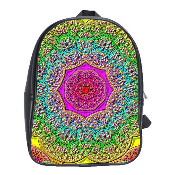 Mandala  Background Geometric School Bag (XL)