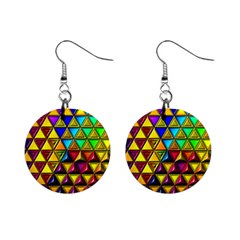 Cube Diced Tile Background Image Mini Button Earrings by Pakrebo