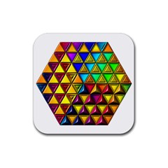 Cube Diced Tile Background Image Rubber Coaster (square)  by Pakrebo