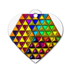 Cube Diced Tile Background Image Dog Tag Heart (two Sides) by Pakrebo