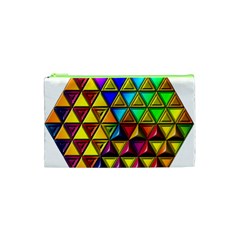 Cube Diced Tile Background Image Cosmetic Bag (xs) by Pakrebo