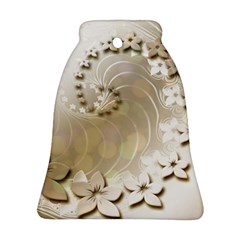 Flora Flowers Background Leaf Bell Ornament (two Sides) by Mariart