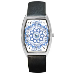 Pattern Tile Background Image Barrel Style Metal Watch by Pakrebo