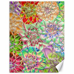 Dahlia Flower Colorful Art Collage Canvas 18  X 24  by Pakrebo