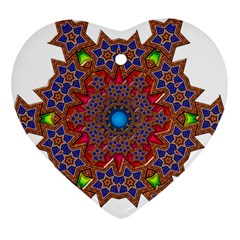Tile Background Image Pattern Heart Ornament (two Sides) by Pakrebo