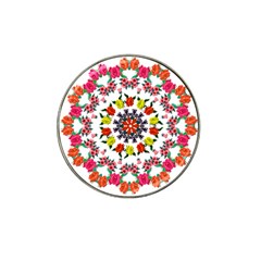 Tile Background Image Color Pattern Flowers Hat Clip Ball Marker (4 Pack) by Pakrebo