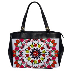 Tile Background Image Color Pattern Flowers Oversize Office Handbag by Pakrebo