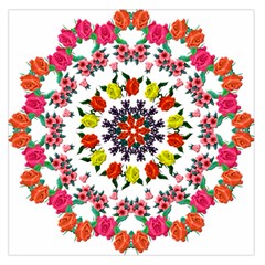 Tile Background Image Color Pattern Flowers Large Satin Scarf (square) by Pakrebo