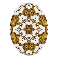 Fractal Tile Construction Design Ornament (oval)