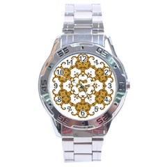 Fractal Tile Construction Design Stainless Steel Analogue Watch