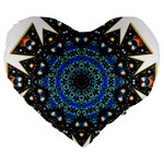 Fractal Tile Kaleidoscope Design Large 19  Premium Flano Heart Shape Cushions Front