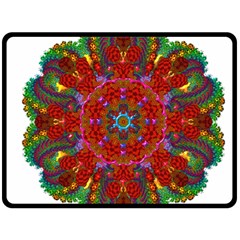 Mandala Fractal Graphic Design Double Sided Fleece Blanket (large)  by Pakrebo