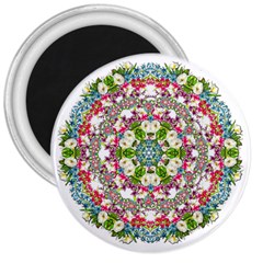 Floral Wreath Tile Background Image 3  Magnets