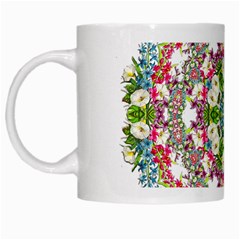 Floral Wreath Tile Background Image White Mugs