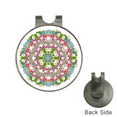 Floral Wreath Tile Background Image Hat Clips with Golf Markers