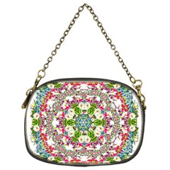 Floral Wreath Tile Background Image Chain Purse (One Side)