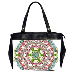 Floral Wreath Tile Background Image Oversize Office Handbag (2 Sides)