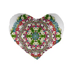 Floral Wreath Tile Background Image Standard 16  Premium Heart Shape Cushions