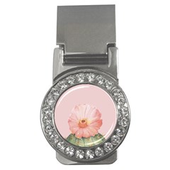 Cactus flower on pink ink Money Clips (CZ) 