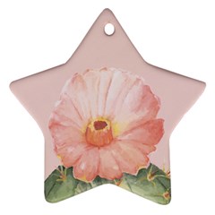 Cactus flower on pink ink Star Ornament (Two Sides)