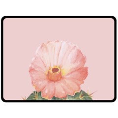 Cactus flower on pink ink Fleece Blanket (Large) 