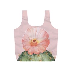 Cactus flower on pink ink Full Print Recycle Bag (S)