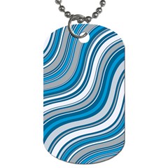 Blue Wave Surges On Dog Tag (two Sides) by WensdaiAmbrose