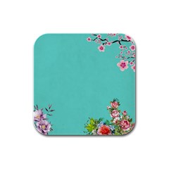 Come See The Cherry Trees Rubber Square Coaster (4 Pack)  by WensdaiAmbrose