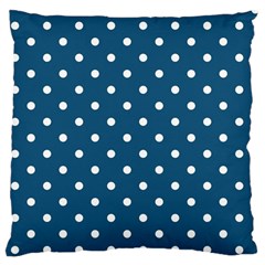 Turquoise Polka Dot Large Cushion Case (two Sides) by retrotoomoderndesigns